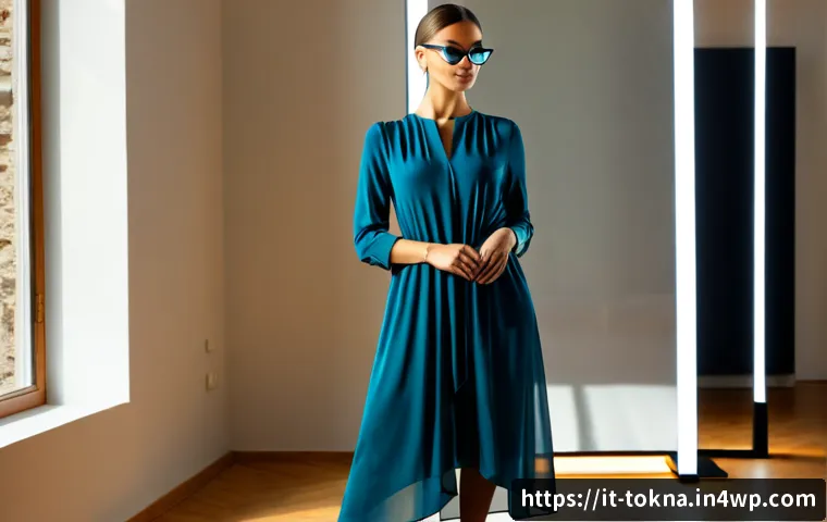 Home 17 디지털 패션 NFT의 AR VR 응용 - Photorealistic Milan fashion studio, stylish Italian woman wearing modest contemporary clothing and ...